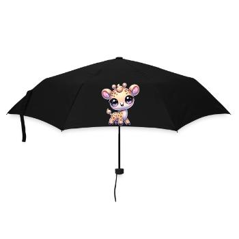 Super Cute Kawaii Baby Giraffe - Regenschirm (klein) - Schwarz - Vorne