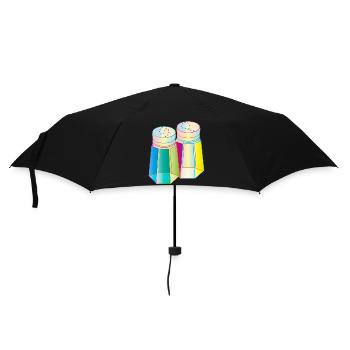 Sel et poivre dans un verre Prisma – Épices colorées - Parapluie standard - noir - Devant