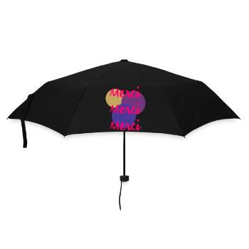 THANK YOU. THANKS. ANNIVERSARY. BIRTH. RETIREMENT. - Umbrella (small) - black - Front