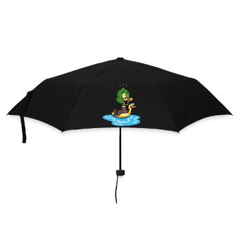 Die Ente, die schwimmen lernt - Regenschirm (klein) - Schwarz - Vorne