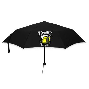 Kreisliga Bier Spruch - Regenschirm (klein) - Schwarz - Vorne