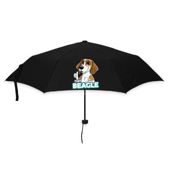 TEAM Beagle - Zitrone - Regenschirm (klein) - Schwarz - Vorne