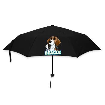 TEAM Beagle - Tricolore - Regenschirm (klein) - Schwarz - Vorne