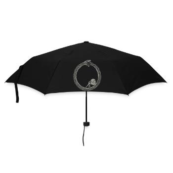 Ouroboros and Sisyphus Absurdist Philosophy Art - Umbrella (small) - black - Front