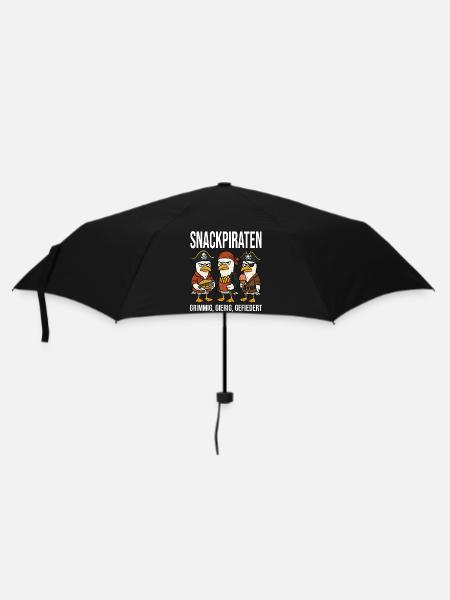 Snackpiraten Möwen Nordsee Ostsee Lustig - Regenschirm (klein) - Schwarz