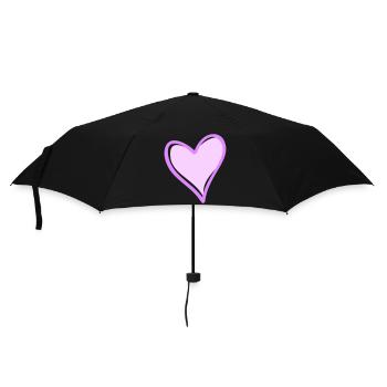 Purple Heart with Black Outline - Umbrella (small) - black - Front