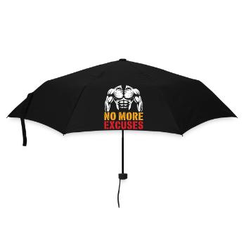 Muskulöser Oberkörper mit motivierender Botschaft - Regenschirm (klein) - Schwarz - Vorne