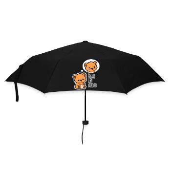 The cute bear thinks of his sweet girlfriend! - Umbrella (small) - black - Front
