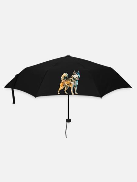 Siberian Husky - Cooles Low Poly Logo - Regenschirm (klein) - Schwarz