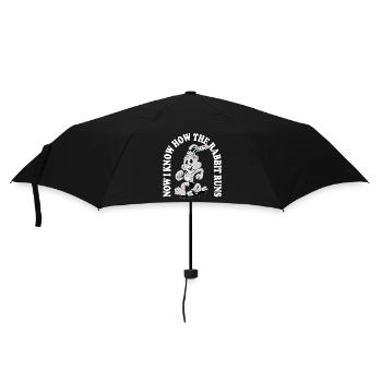 Now I Know How the Rabbit Runs – Denglisch Spruch - Umbrella (small) - black - Front