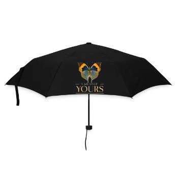 Motif papillon LOVE – Je suis juste à toi - Parapluie standard - noir - Devant
