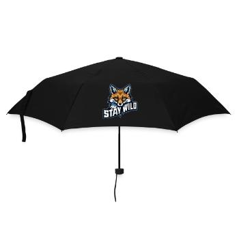 STAY WILD – Natur & Abenteuer Motiv - Regenschirm (klein) - Schwarz - Vorne