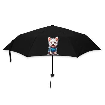 Niedlicher Yorkshire Terrier – Liebevolles Hundede - Regenschirm (klein) - Schwarz - Vorne