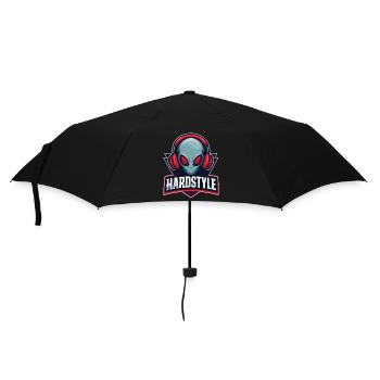 HARDSTYLE Alien Kopfhörer Motiv - Regenschirm (klein) - Schwarz - Vorne