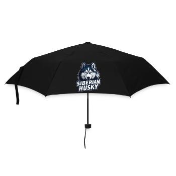 Siberian Husky Head Illustration - Umbrella (small) - black - Front
