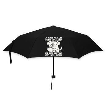 I don't like people in the morning humor dog café - Umbrella (small) - black - Front
