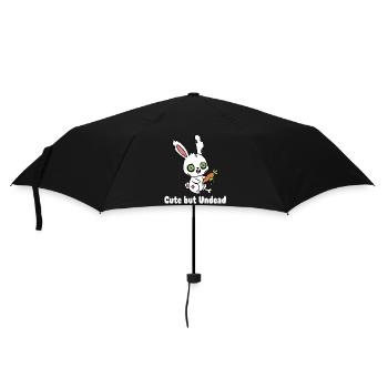 Cute zombie bunny with carrot - Umbrella (small) - black - Front