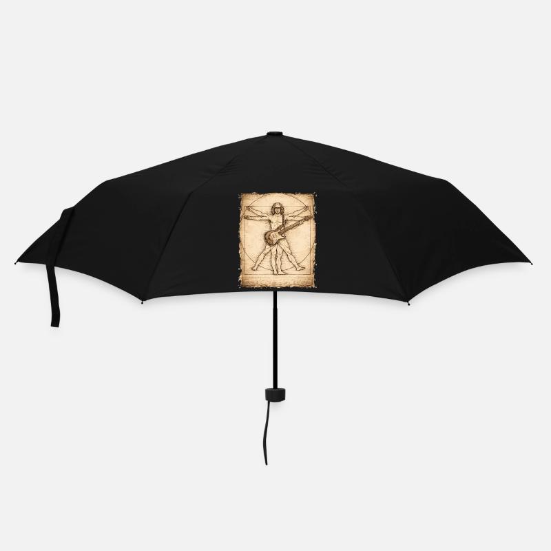 Vitruvian Rocker Gitarrist Design - Regenschirm (klein) - Schwarz