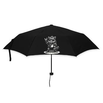 Retro Wildschwein Rock Musik Geschenk Lustig - Regenschirm (klein) - Schwarz - Vorne