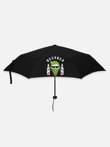 Beerber – Barber & Beer - Regenschirm (klein) - Schwarz