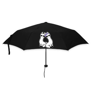 2 Llamas Couple In Love Cool Sunglasses Sitting - Umbrella (small) - black - Front