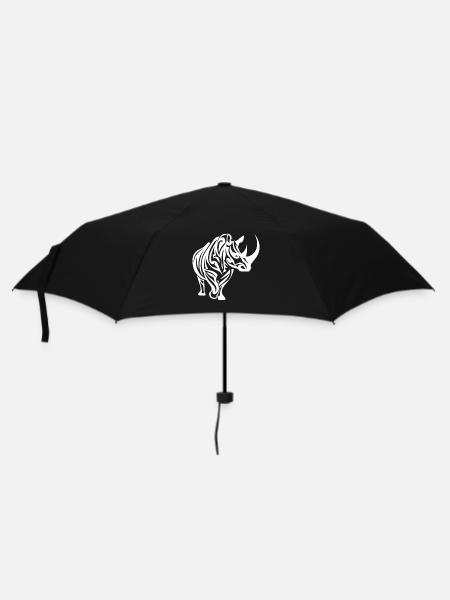 Zebra Linienkunst Tribal - Regenschirm (klein) - Schwarz