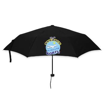 Travel to Corfu with airplane motifs - Umbrella (small) - black - Front