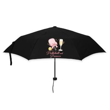 Pickleball und Prosecco Flair - Regenschirm (klein) - Schwarz - Vorne