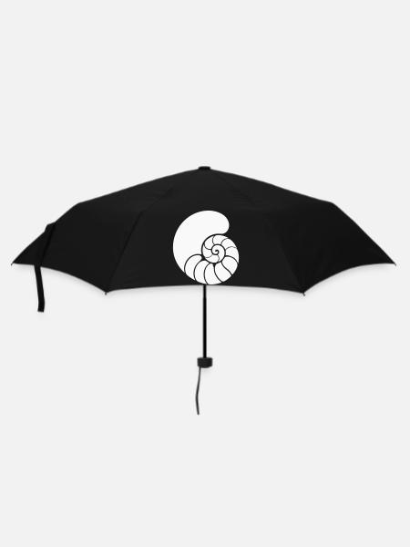 Spiralmuster Muschel - Regenschirm (klein) - Schwarz