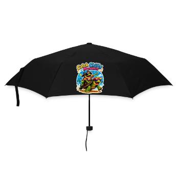 Urlaubs Vibes - Regenschirm (klein) - Schwarz - Vorne