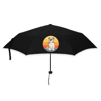 Bulldog Dog Breed Vintage Retro Sunset - Umbrella (small) - black - Front