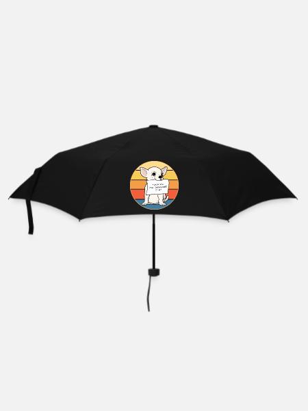 Nette Chihuahua Hunderasse Vintage Retro Sonnenuntergang - Regenschirm (klein) - Schwarz
