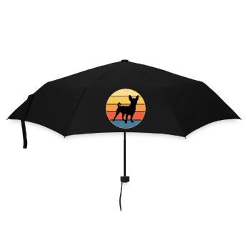 Nette Chihuahua Hunderasse Vintage Retro Sonnenuntergang - Regenschirm (klein) - Schwarz - Vorne