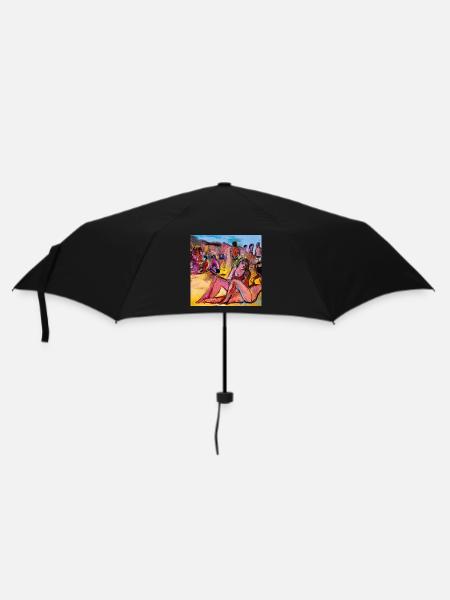 The Beach – Belle impression contemporaine de l’artiste - Parapluie standard - noir