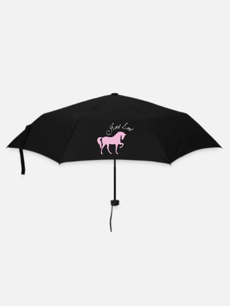 Pferde - Regenschirm (klein) - Schwarz