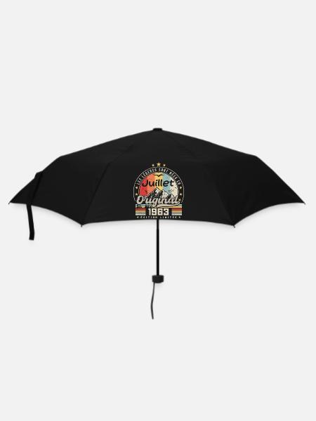 Jahrgang Juli 1963, Retro-Geburtstagsgeschenk - Regenschirm (klein) - Schwarz