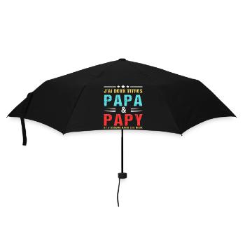 J'ai deux titres papa et papy cadeau fête des père - Parapluie standard - noir - Devant