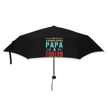 J'ai deux titres papa et tonton fête des pères - Parapluie standard - noir - Devant