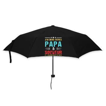 J' ai deux titres: papa et soudeur humour soudure - Parapluie standard - noir - Devant