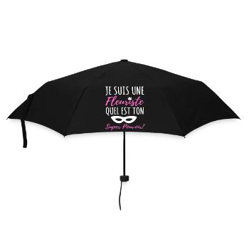 Fleuriste super pouvoir humour femme fleuriste - Parapluie standard - noir - Devant