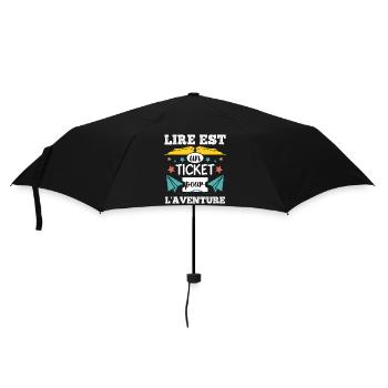 Lire est un ticket pour l' aventure cadeau livre - Parapluie standard - noir - Devant