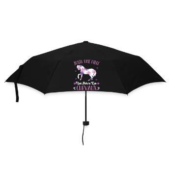 Juste Une Fille Qui Adore Les Chevaux Cadeau - Parapluie standard - noir - Devant