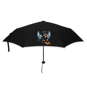 Süßer Rottweiler Engel Comic-Stil - Regenschirm (klein) - Schwarz - Vorne