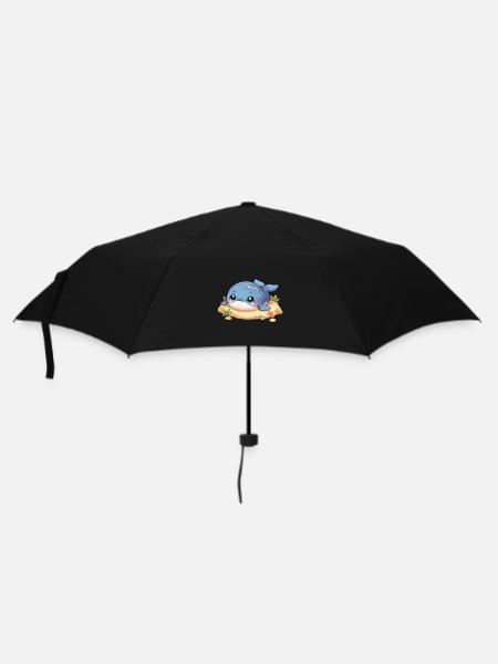 Wal auf Sandbank - Regenschirm (klein) - Schwarz
