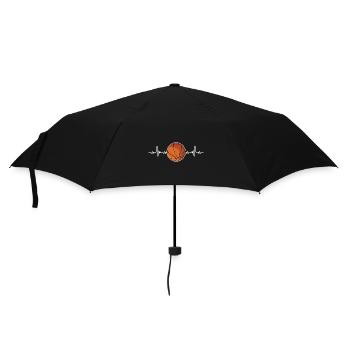 Basketball Herzschlag Basketballspieler Sportler - Regenschirm (klein) - Schwarz - Vorne