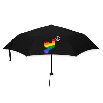 Friedenstaube Regenbogenfahne Peace - Regenschirm (klein) - Schwarz - Vorne