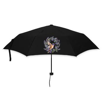Kolibri mit Lavendel - Regenschirm (klein) - Schwarz - Vorne