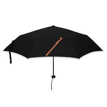 Flûte à bec, flûte de bois, instrument, idée cadeau - Parapluie standard - noir - Devant
