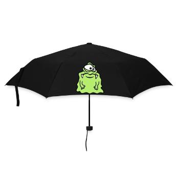 glibber mucus disgusting slimy face head mons - Umbrella (small) - black - Front
