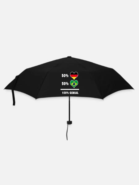 Deutschland und Brasilien Genial / Geschenk - Regenschirm (klein) - Schwarz